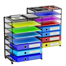 8 Tier Letter Tray Paper - Mesh Desk File - 2 Pack - Black Mesh picture