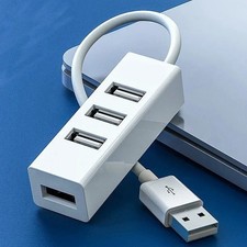 USB 2.0 4 Port Hub Splitter High Speed Multi Expander Adapter White Color picture