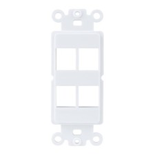 Construct Pro 4-Port Single Gang Keystone Decora Style Insert Strap (White) picture