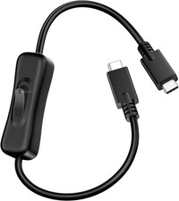 USB C to C On Off Switch Cable 10Gbps 1ft, Video/Data/PD Fast Charging 20V 3A picture
