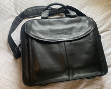 Vintage Dell black leather executive briefcase laptop bag picture
