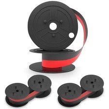 3Pcs Sharp El-1197Piii Calculator Ribbon Black and Red Ribbon Spool Replacement picture