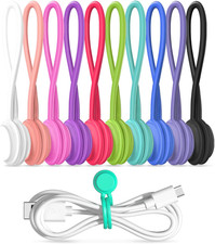 Magnetic Cable Ties 10 PCS Reusable Cable Organizers Earbuds Cords USB Cable Man picture