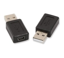 2x Mini USB 5-Pin Female Port to Type-A Male Plug Adapter Connector Converter picture