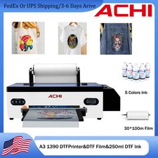 A3 DTF Printer Epson 1390 Head Direct to Film Tshirt Flatbed Heat Transfer CMYKW picture