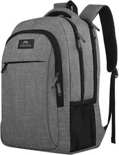 Travel Laptop Backpack, 15.6 Inch College School Computer Bag, Grey picture