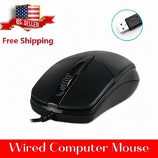 1PCS Black Wired Computer Mouse USB Corded with Home Office Noiseless Laptop PCs picture