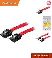 StarTech 18in Red SATA Cable with Latching Connectors - Secure Data Transfer picture