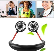 COOLING DUAL NECK FAN rechargeable micro USB cool air for work home office Desk picture