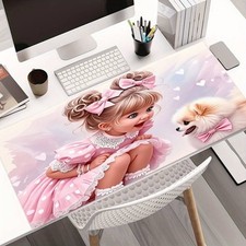 Cute Cartoon Girl Mouse Pad, a Decorative Desk Mat Suitable for Office And Stu picture
