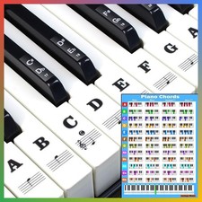 Piano Keyboard Stickers 88 61 54 49 Key Note Labels Black Chord Chart picture