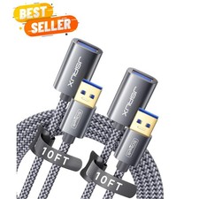 2Pack 10FT+10FT USB 3.0 Extension Cable, Type A Male to Female USB Extender C... picture