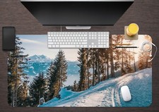 3D Sun Forest Snow Road  9 Non-slip Office Desk Mouse Keyboard Game picture