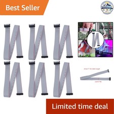16 Pin IDC Ribbon Cable 16P-45CM Grey 6 Pieces 45cm 2.54mm Female Sockets picture