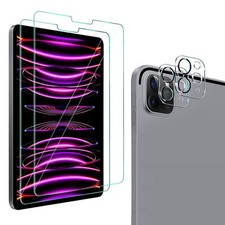 QHOHQ [2+2 Pack] Tempered Glass Screen Protector for iPad Pro 12.9 2022/2021/202 picture