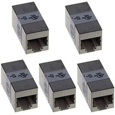 5x Cat5e RJ45 Female to Female Ethernet Shielded Coupler Straight Cable Extender picture