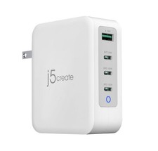 j5create USB-C Multi-Port Charger White Universal Compatibility 20V 100V picture