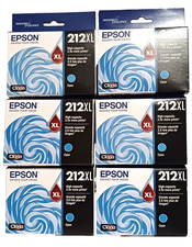 6 OEM Genuine Epson Color Ink Tanks 212XL - Cyan EXP 2026 * NEW picture