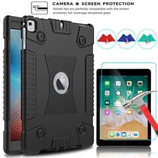 iPad 5th / 6th Generation 9.7 Shockproof Slim Soft Case + Tempered Glass Film picture