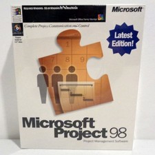 Microsoft Project 98 Full Version Software for Windows 95 PC NEW Factory Sealed picture