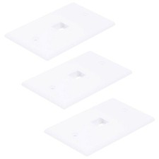 3x 1 Hole Port Keystone Jack Wall Plate Faceplate 1-Gang Ethernet Network White picture