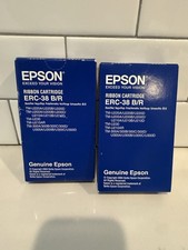 2 x Original Epson ERC38BR Black/Red Ink Ribbon Cartridge (C43S015376) SEALED picture