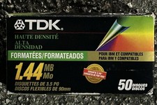 TDK High Density 1.44 MB Formatted for IBM & Compatibles 50-pack- 45/50 OPEN BOX picture