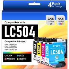 LC504 4-Pack Ink Cartridges Combo Pack for Brohter LC 504 504 High Yield Ink ... picture