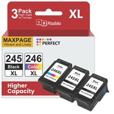 3 Pack Ink Cartridges 245 246XL for Canon Pixma TS202 TS3100 TR4500 MX490 MG2920 picture