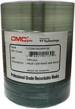 100 CMC Pro - Powered by TY Valueline 48X CDR (CD-R) 80Min 700MB White Inkjet Hu picture