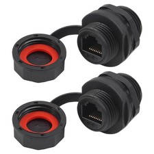 2Pcs RJ45 Shielded Panel Mount Connector CAT6A RJ45 Socket Cat5/5e/6/6E 8P8C picture