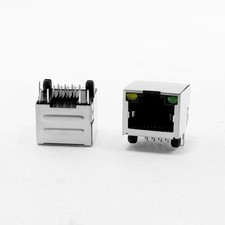 LED Indicator Light RJ45 8P8C PCB Mounting Shielded Jacks Connectors 20Pcs picture
