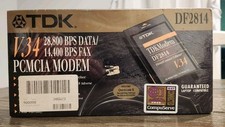 Vtg TDK DF2814 PCMCIA Laptop Modem V.34, 28.8k BPS Data / 14.4k bps Fax Sealed picture