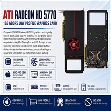 Genuine Apple Mac Pro ATI Radeon HD 5770 1GB GDDR5 Low Profile Blower A1289 picture