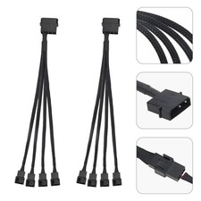 2 PCS Fan Adapter Cable Cooling Fan 1 to 4 Converter Extension Y Splitter picture