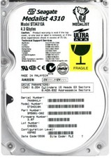 HARD DRIVE SEAGATE MEDALIST 4310 4.3GB 5400RPM PATA IDE ATA ST34310A 3.5