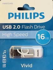 Philips Vivid Edition USB 2.0 Flash Drive 16GB High Speed Gray Swivel Mechanism picture