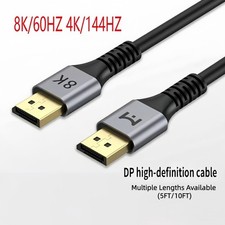 8K DisplayPort 1.4 Cable 4K 144Hz 8K 60Hz HDR 32.4Gbps DP to DP Cord 5 10 FT picture
