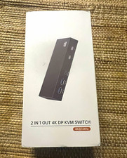 iArkPower 2:1 DisplayPort KVM Switch Box USB 3.0 4K@144Hz Black picture
