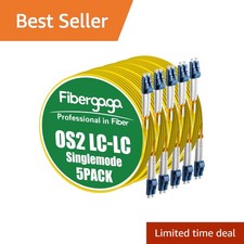 Fibergaga OS2 LC to LC Fiber Patch Cable 5 Pack 10M 33ft SM picture