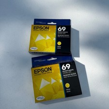 Set of 2 Epson 69 T069420 Yellow Ink Cartridge EXP 09/2023 Standard Capacity picture