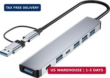 Aluminum 7 in 1 USB C & USB Hub with USB 3.0, USB 2.0 Ports for Pc/Laptops/Macbo picture