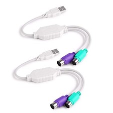 2 Pack Dual PS2 to USB Adapter Mouse Keyboard Male to Female Converter Cable picture