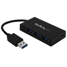 StarTech 4-Port Hub, 3x USB-A 1x USB-C, 5Gbps, 3 x USB-A, 1 x Black picture