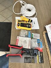 Klein tools VDV526-100 cable tester and Gardner Bender crimper and accessories picture