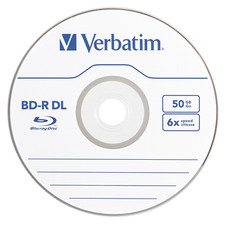 20 pack VERBATIM 6X Blu-Ray BD-R DL Dual Layer 50GB Branded Logo in Paper Sleeve picture