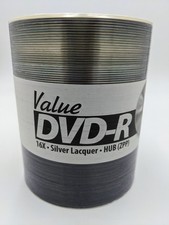 100 Taiyo Yuden/CMC Value DVD-R 16x InkJet Silver Lacquer Hub Printable - Shiny  picture