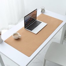 Computer Desk Pad Dual-side Desk Cork +PU Leather Mouse Pad Waterproof 35.4