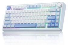 AULA F75 75% Wireless Mechanical Keyboard SaltWhitBlue Greywood Creamy V3 Switch picture
