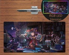 RGB LED Large Mouse Pad Genshin Impact Mona Gaming Mat Keyboard Pad Mousepad picture